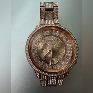 Michael Kors MK6635 Oversized Runway Pave Rose Gold Tone Chronograph Watch